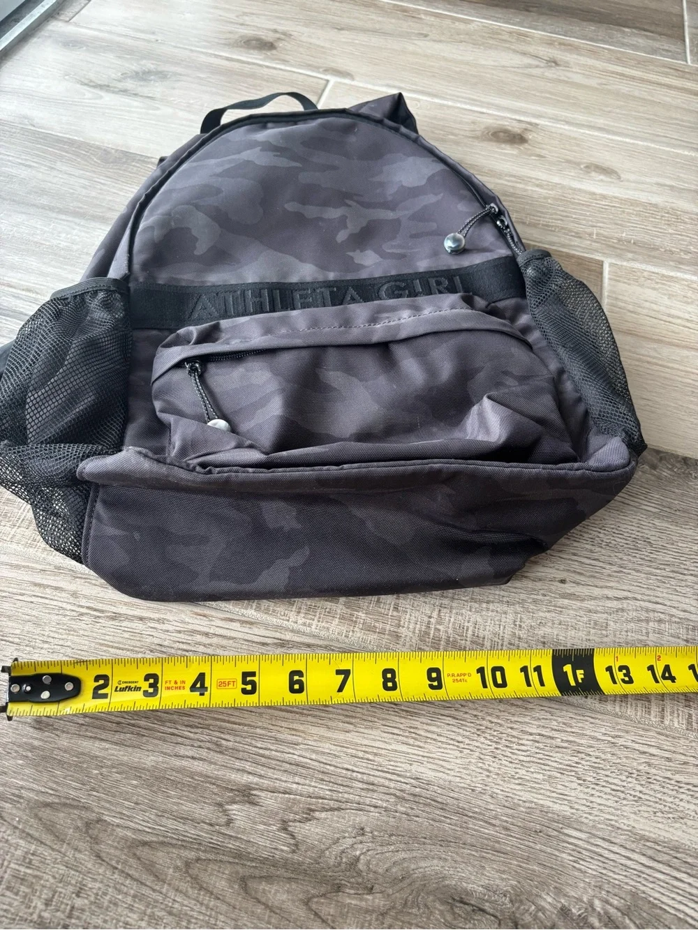 Athleta Black Interior Backpack Lining with 'POWERFUL' Trim. Great condition
